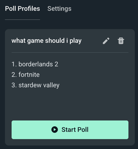 finished poll within Cloudbot poll settings